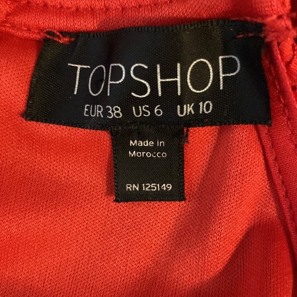 EUC Topshop Size US 6, EUR 38, UK 10, A-Line Red Dress - Picture 3 of 4